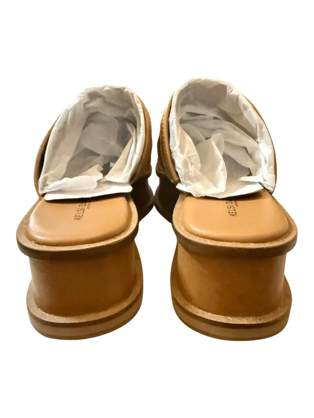 Kelsi Dagger Brooklyn Drift Tan Leather Platform Sandals Size 10 NIB